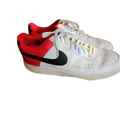 Nike Other - Nike Court Vision Lo Basketball Leather Sneakers White/Black/Red Mens Size 12